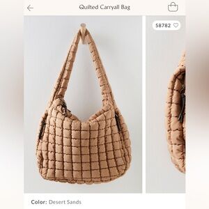 EUC Free People Quilted Carryall - Desert Sands